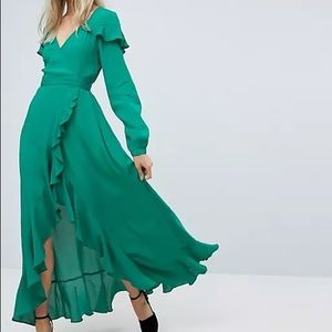 ASOS Green Wrap Dress Size 2